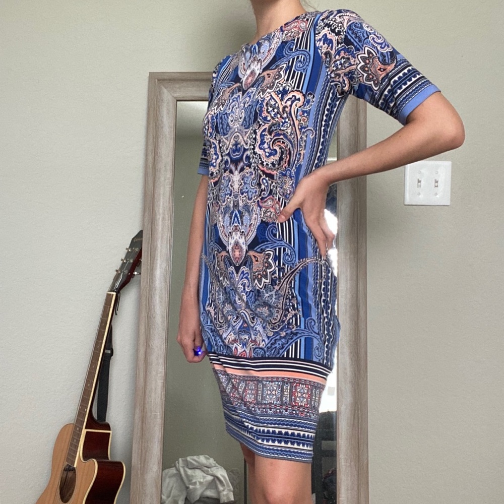 tribal pattern midi dress